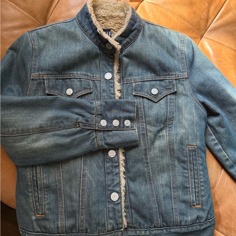 GAP Blue Denim Jacket with Sherpa Lining